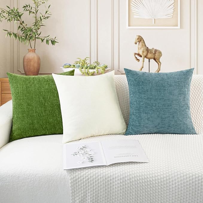 CaliTime Throw Pillow Covers Decorative 12 X 20 Inches Pack of 2 Cozy Chenille - Image 5