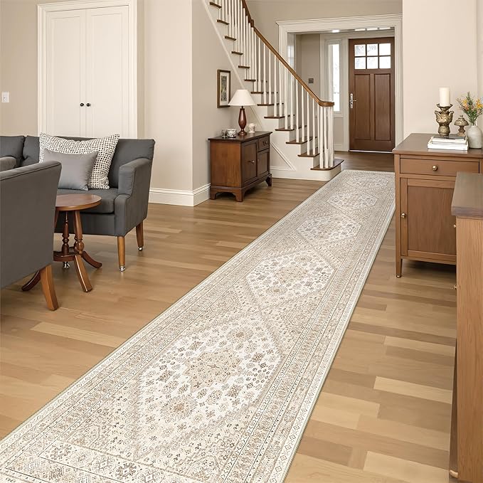Washable Runner Rug 2.5x16, Non-Slip Long Kitchen Mats by Restydon