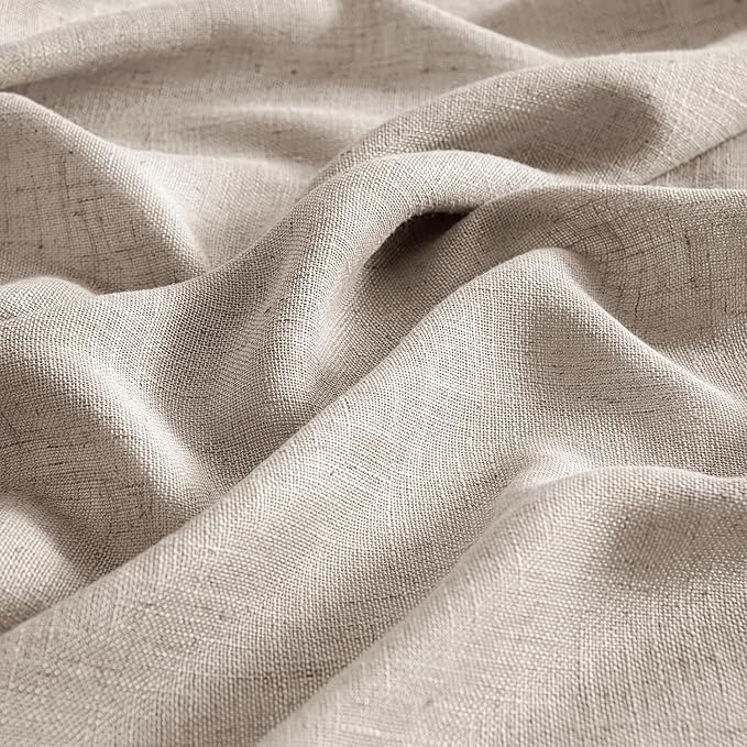 MIULEE Natural Linen Curtains 72 Inch Length 2 Panels - Image 4