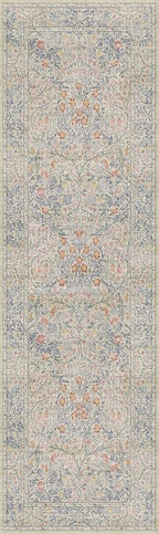Vintage Beige Blue 3x10 Runner Rug - Image 2