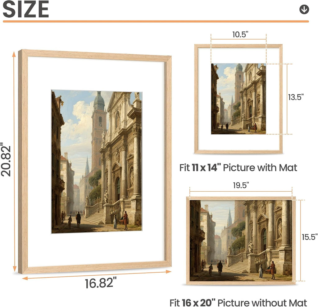 upsimples 16x20 Picture Frame Solid Wooden, Nursery Wall Frames Set of 3