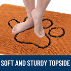 OLANLY Dog Door Mat for Muddy Paws 36x24, Paw Print Design, Absorbs Moisture - Image 4