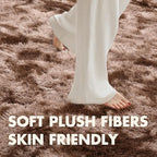 4x6 Ft Shag Brown Area Rug for Bedroom Living Room, Tie-Dyed Ultra Soft Fluffy - Image 4