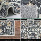 HEBE Hallway Runner Rug 2'x8' Washable Vintage Distressed Area Rugs Non Slip - Image 4