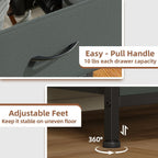 Somdot Tall Dresser for Bedroom, 5 Drawer Storage Cabinet, Charcoal Grey