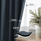 Guken 100% Blackout Linen Curtains 120 Inch Length 2 Panels Set - Image 4