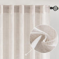 MIULEE White Linen Curtains 84 Inch Length 2 Panels by MIULEE