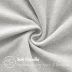 MIULEE Pack of 2 Light Gray Throw Pillow Covers 18x18 Inch Soft Chenille Pillow - Image 2