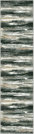 Lansny Modern Abstract Hallway Runner Rug, Forest Green Washable Kitchen Runner - Image 9