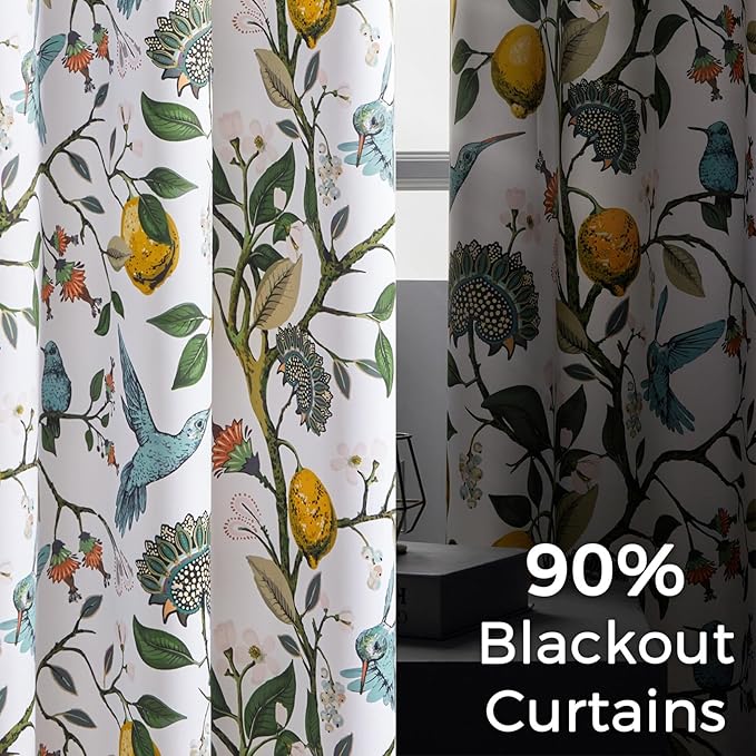 Topfinel 90 Inches Long Custom Window Curtains, Unique Chinoiserie Safari - Image 4