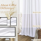 Guken White 100% Blackout Linen Curtains 54 Inch Length 2 Panels Set - Image 7
