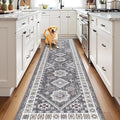 HEBE Washable Kitchen Rugs Runner 2'x 8', Non Slip Hallway Runner Rug, Low Pile by HEBE