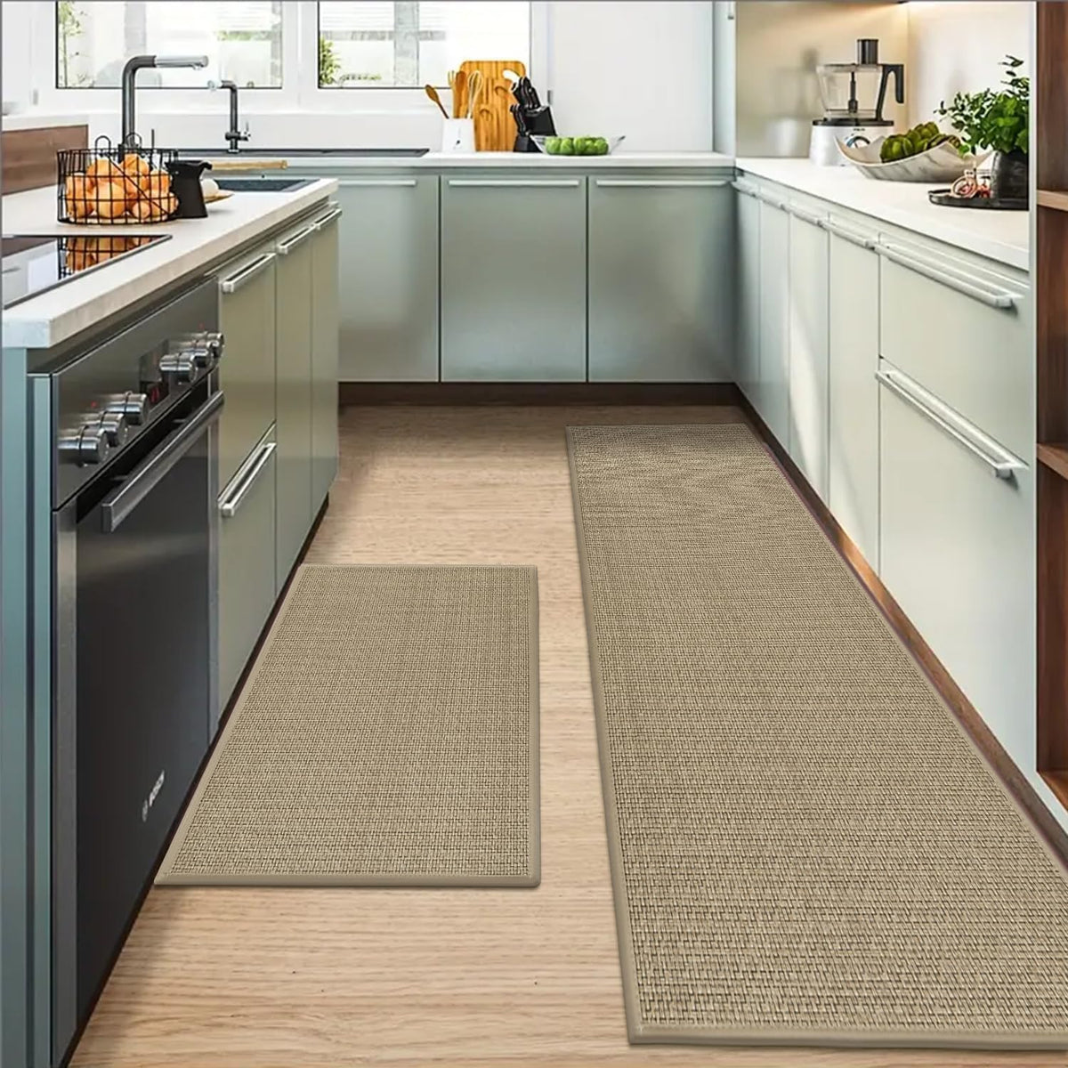 Artoid Mode Non-Slip Kitchen Rugs and Mats Set of 2-24x35 + 24x60