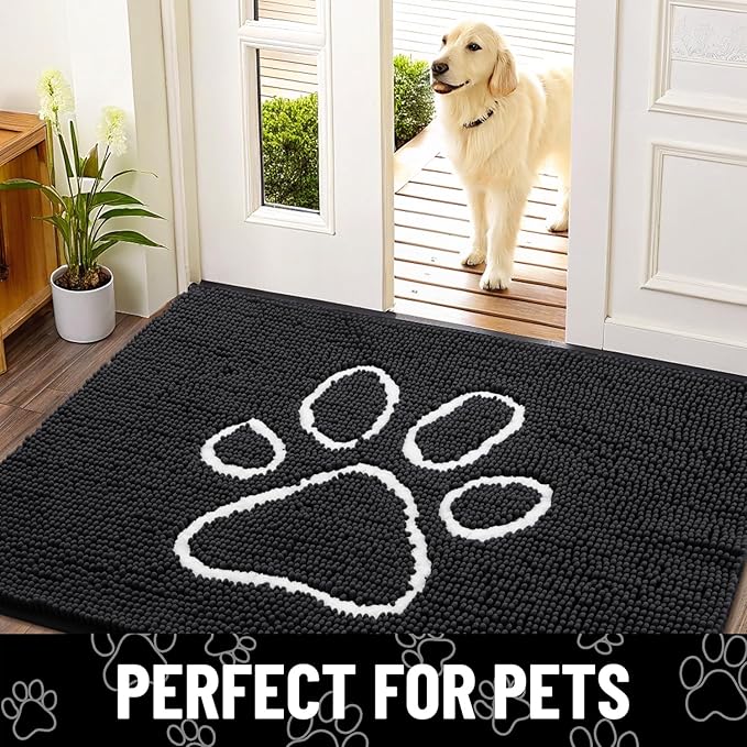 Smiry Dog Door Mat for Muddy Paws, Absorbent Dirt Trapper Non Slip Quick Dry - Image 7