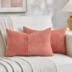 Fancy Homi 2 Packs Coral Lumbar Decorative Throw Pillow Covers 16x26 Inch by Fancy+Homi