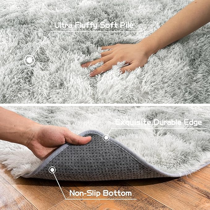 Pionblank Fluffy Runner Rugs for Bedroom 2x6, Modern Shaggy Area Rug for - Image 6