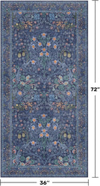 Vintage Dark Blue 3x6 Area Rugs - Image 2