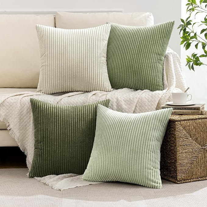 MIULEE Decorative Throw Pillow Covers Set of 4 Summer Light Green Gradient - Image 6