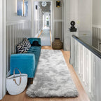 ONASAR 2x6 Runner Rugs for Bedroom Living Room, Fluffy Tie-Dyed Light Grey - Image 8