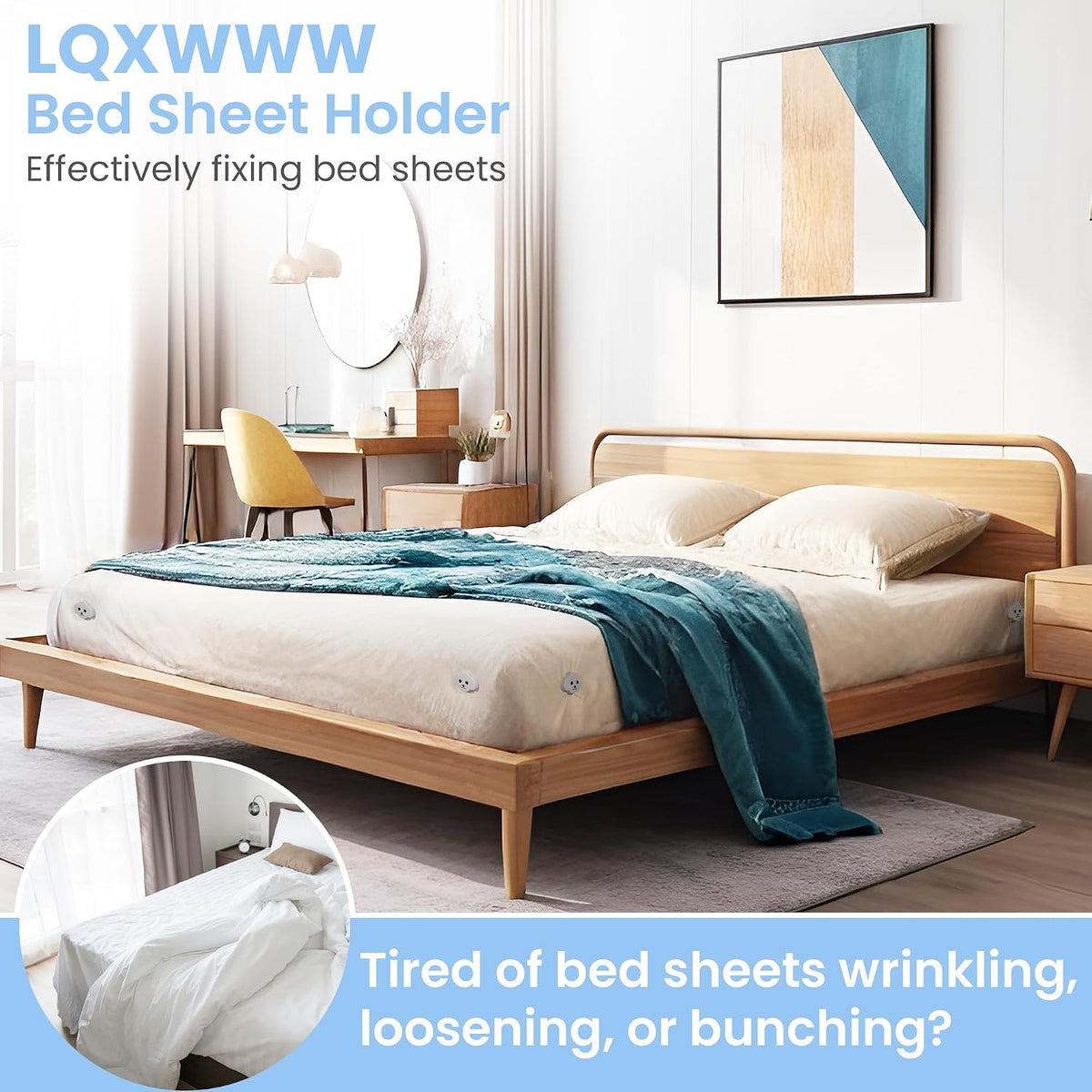 Sheet Holders 4-Pack One-Time Install No Straps Needed