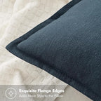 MIULEE Decorative Linen Pillow Covers 20x20 Inch Navy Blue ​Boho Farmhouse​ - Image 2