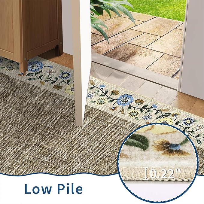GarveeHome Entryway Rug 2x6 Modern Bordered Runner Rug Washable Kitchen Runners - Image 5