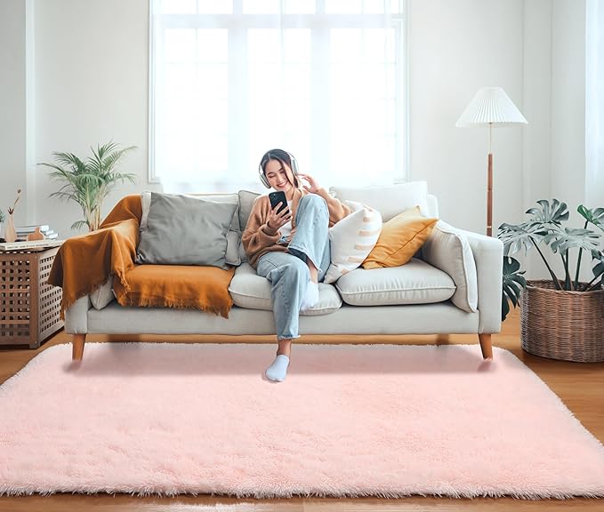 ONASAR Pink Rugs for Bedroom Girls, Fluffy 4x6 Soft Plush Fuzzy Shaggy Kids - Image 9