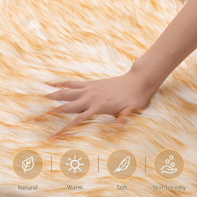Ciicool Ultra Soft Faux Sheepskin Fur Rug Fluffy Rug - Image 4