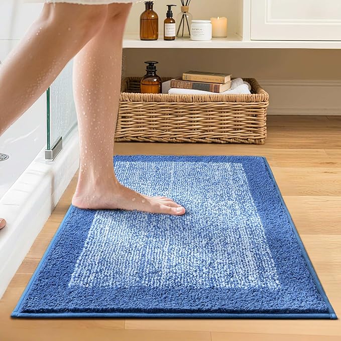 Bathroom Rugs 24x17 Non Slip Washable, Soft Absorbent Quick Dry Mats - Image 2