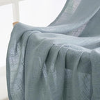 MIULEE Dusty Blue Linen Curtains 96 Inch Long 2 Panels - Image 5