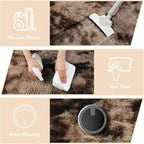 Tie-Dyed Coffee Fluffy Round Rug, Soft Area Rugs - Image 3