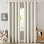 MIULEE Linen Texture Curtains for Bedroom Solid 100% Blackout Thermal Insulated by MIULEE