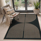 Lahome Modern Rainbow Easy Jute 4x6 Rug, Outdoor Patio Rug by Lahome