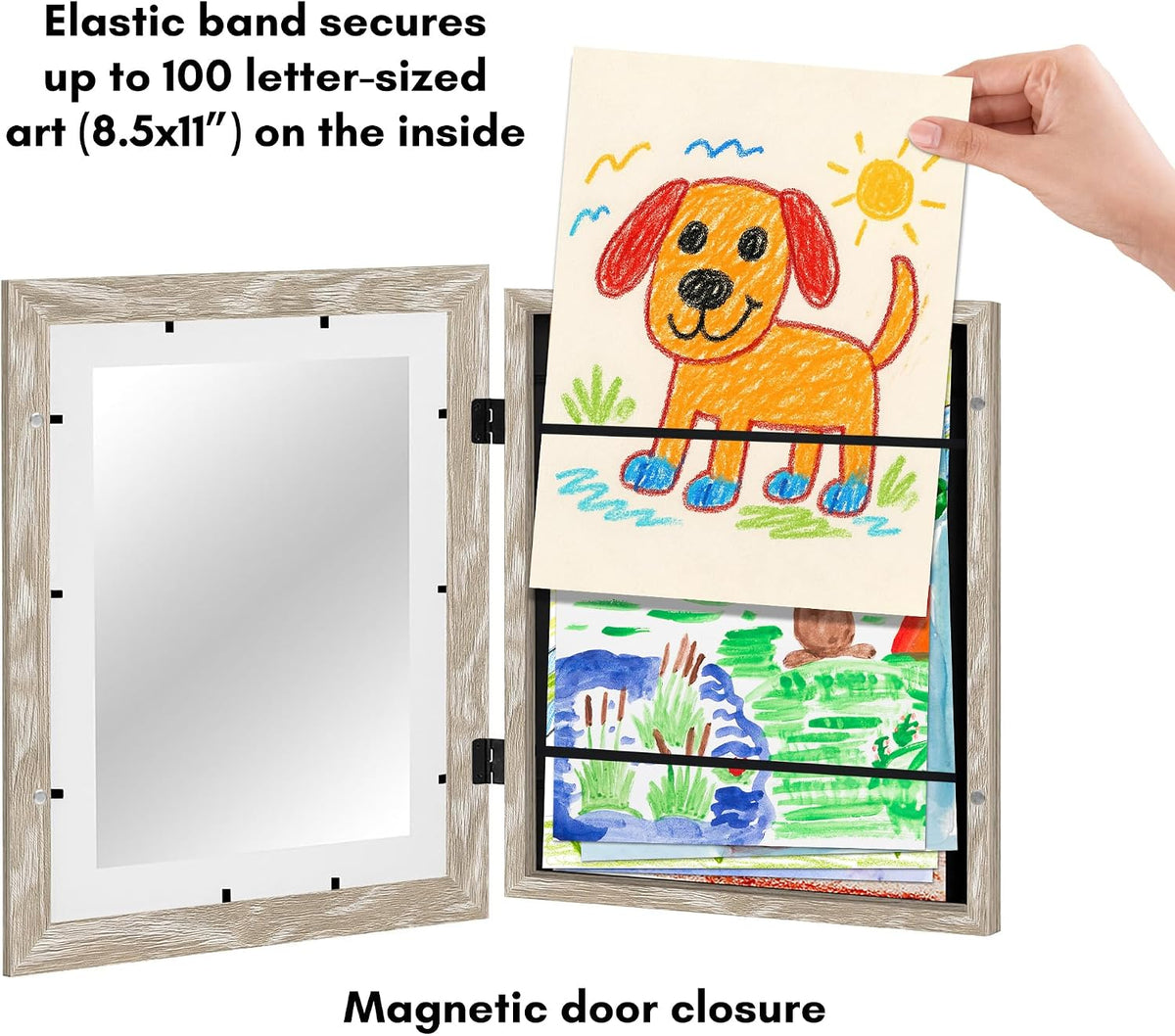 Americanflat 8.5x11 Changeable Kids Art Frame - Driftwood