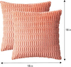 Pack of 2 Corduroy Decorative Throw Pillow Covers 18x18 InchSoft Boho Striped - Image 7