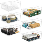 Simple Houseware 2-Pack Under Shelf Wire Metal Basket Shelf, White