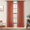80 inch Linen Terracotta Curtains 2 Panels by Jolilight
