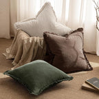 MIULEE Decorative Throw Pillow Covers Neutral Fringe Throw Pillows Set of 2 - Image 5