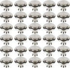 30 Packs Kitchen Cabinet Knobs Brushed Silver-Pull Hardware Handle,Drawer Knobs for Cupboard Door Drawer with Long Short Screws