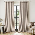 MIULEE Pinch Pleated Thick Linen Curtains 108 Inches Long 2 Panels by MIULEE