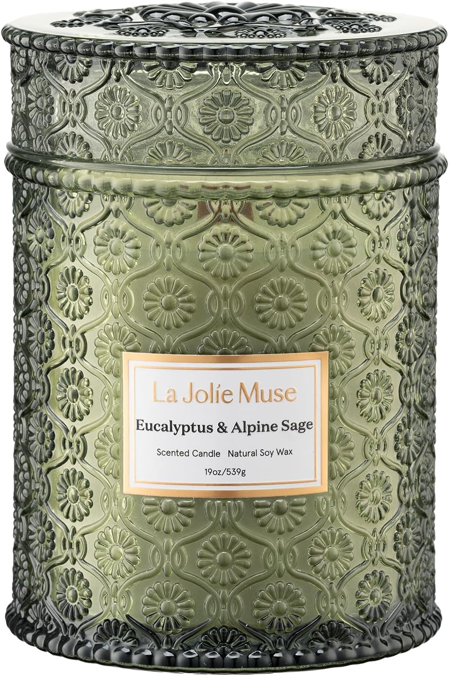 LA JOLIE MUSE Eucalyptus Sage Fresh Scented Candles for Home, 19 oz Soy Wax