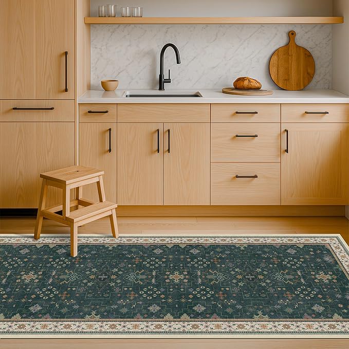 Hazo Haus Dark Green 2x6 Kitchen Rug - Image 7