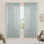 LAMIT Light Filtering Linen Curtains 68 inches Long by LAMIT
