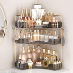 Bathroom Counter Organizer 3-Tier Corner Organizer with Hooks