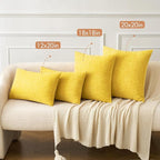 MIULEE Pack of 2 Couch Throw Pillow Covers 18x18 Inch Soft Yellow Chenille - Image 4