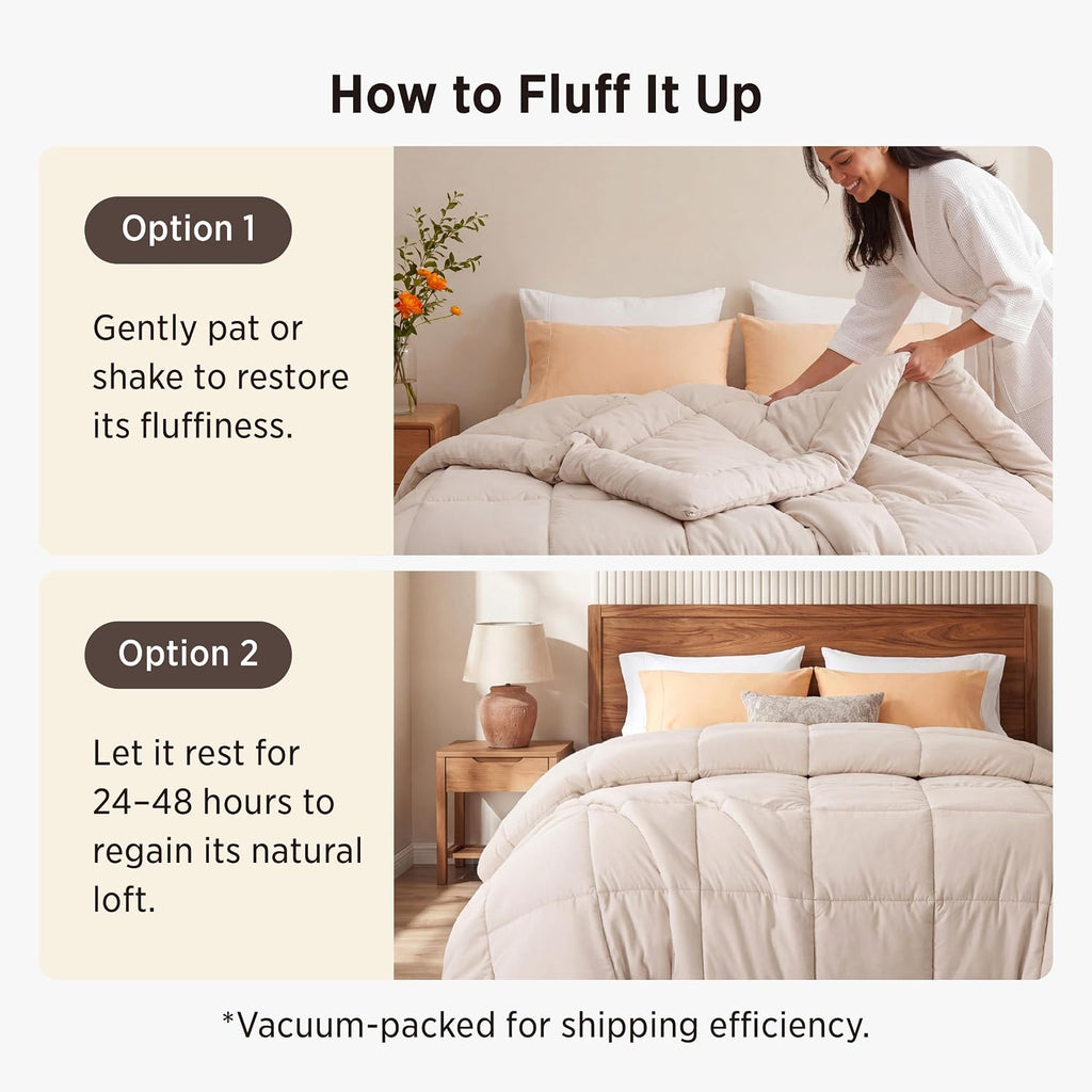 Bedsure Comforter Duvet Insert, Quilted Bedding Blanket, Oeko-TEX