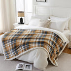 PU MEI Sherpa Blanket Queen Plaid Thick Bed Blanket, 80”*90” Super Soft Flannel - Image 7