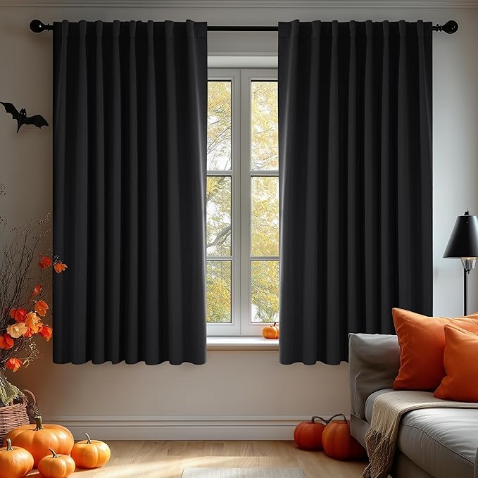 Deconovo Blackout Curtains, Thermal Insulated, W70 x L63 2 Panels, Back Tab by Deconovo