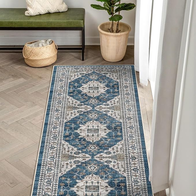 2x5 Washable Hallway Runner Rug: Indoor Farmhouse Entryway Kitchen Rugs - Image 2
