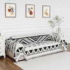MYSKY HOME Boho Couch Cover for Dogs Washable Black Rhombic Couch Sofa - Image 2